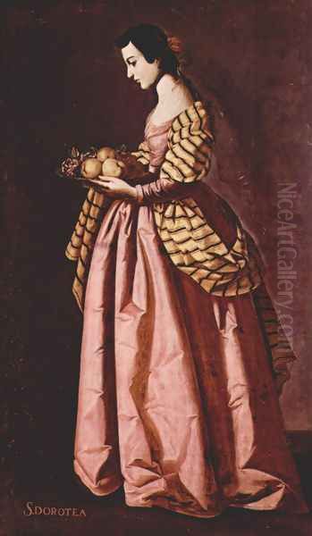 St. Dorothea Oil Painting by Francisco De Zurbaran