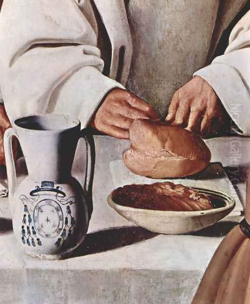 St Hugo of Grenoble in the Carthusian Refectory, detail Oil Painting by Francisco De Zurbaran