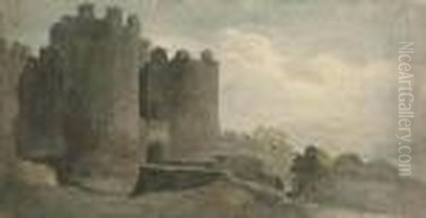 Varley, O.w.s. The Upper Gate 
At Conwy Castle; And Study Of Conwy Castle And An Extensive Mountainous
 Landscape One Signed 'j Varley' , One Signed 'j Varley' One Pencil 
And Watercolour On Paper, Varnished, One Pencil And Grey Wash, The Sheet
 Exten Oil Painting by John Varley