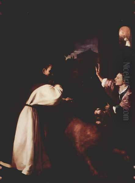 The temptation of Fra Diego de Orgaz Oil Painting by Francisco De Zurbaran