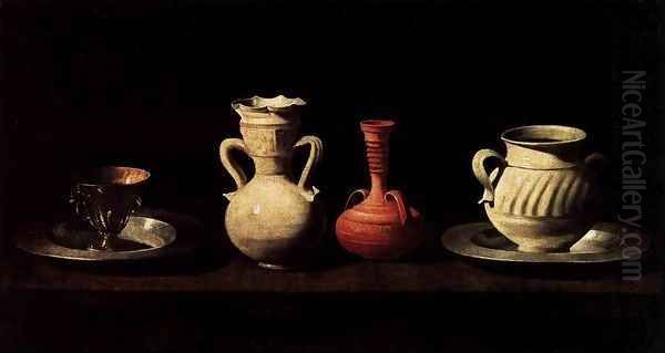 Still-Life with Pottery Jars Oil Painting by Francisco De Zurbaran