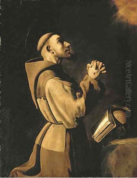 Saint Francis of Assisi in Prayer Oil Painting by Francisco De Zurbaran