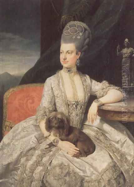 Archduchess Maria Christine Habsburg-Lothringen (1742-98), daughter of Empress Maria Theresa of Austria (1717-80) and Emperor Francis I of Austria (1742-98), 1776 Oil Painting by Johann Zoffany