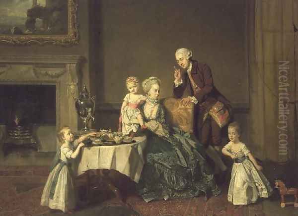 John Verney, 14th Baron Willoughby de Broke (1738-1816) and Lady Louisa North (1737-1816) his wife, 1766 Oil Painting by Johann Zoffany