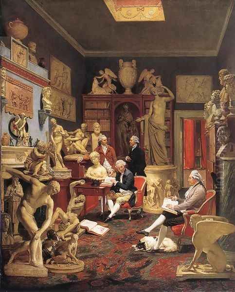 Charles Towneley in his Sculpture Gallery 1782 Oil Painting by Johann Zoffany