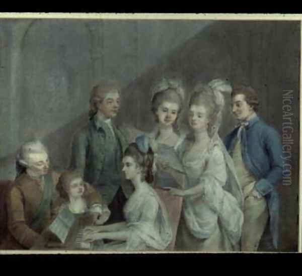 The family of Charles Schaw, 9th Baron Cathcart (1721-76) Oil Painting by Johann Zoffany