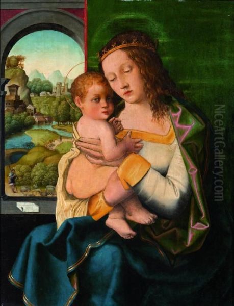 Madonna Col Bambino Oil Painting by Bartolomeo Veneto