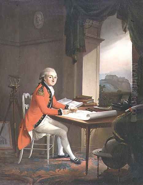 Captain Andrew Frazer, R.E. (d.1792) architect of St. Andrews church, Edinburgh Oil Painting by Johann Zoffany