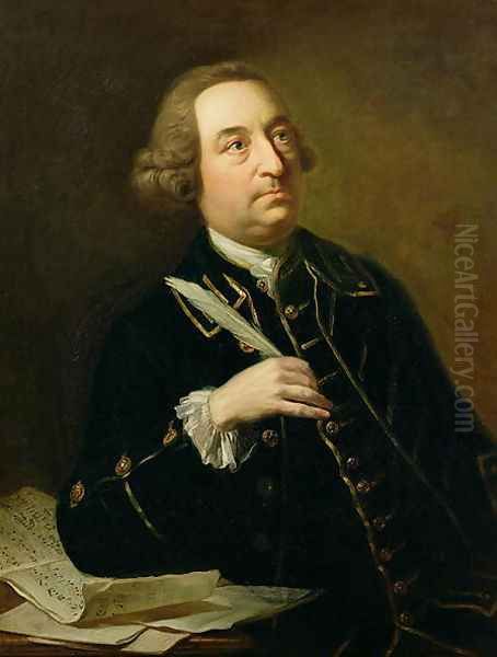 Portrait of John Christopher Smith (1712-95), musician and amanuensis of Handel Oil Painting by Johann Zoffany