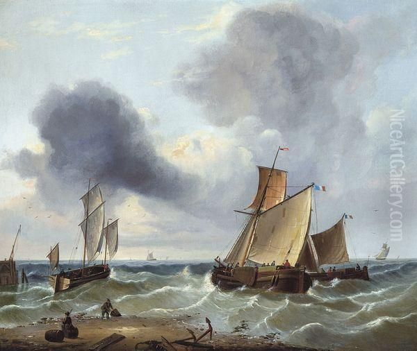 Marine Oil Painting by Louis Verboeckhoven