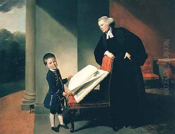 The Rev. Rendell Burroughs and son, Ellis Oil Painting by Johann Zoffany