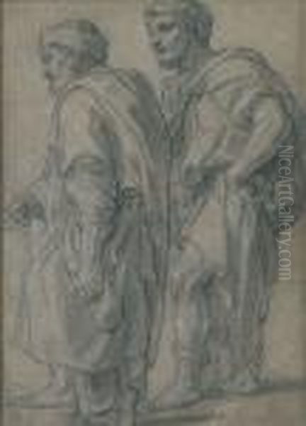 Deux Figures D'hommes Oil Painting by Francois Verdier