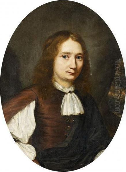 Half-length Portrait Of A Young Man Oil Painting by Pieter Harmensz Verelst