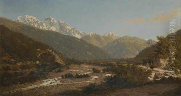 A View Of Mount Karaugom, Caucasus Oil Painting by Petr Petrovich Vereshchagin