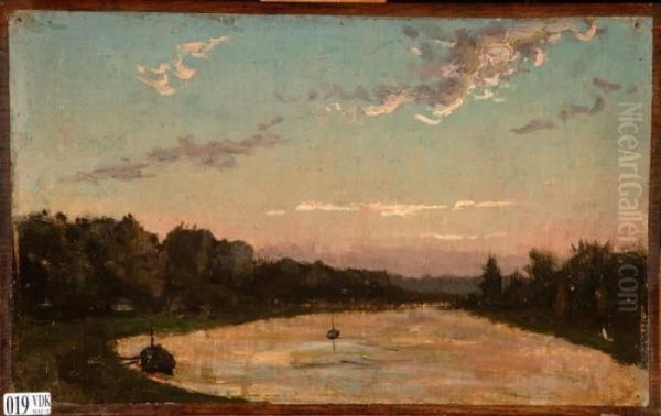 La Meuse A Waulsort Oil Painting by Isidore Verheyden