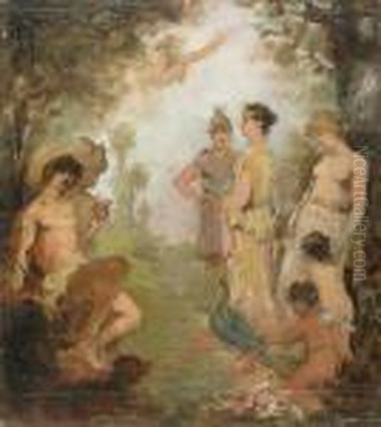 Scena Mitologica Oil Painting by Nicolas Vermont