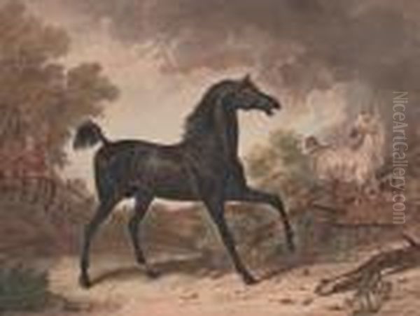 Le Cheval Echappe Oil Painting by Carle Vernet