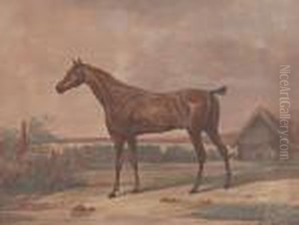 Cheval Au Vert Oil Painting by Carle Vernet