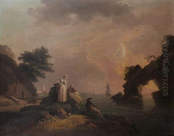 Les P Oil Painting by Claude-joseph Vernet