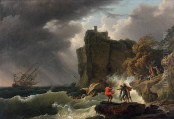 Scene De Tempete Oil Painting by Claude-joseph Vernet