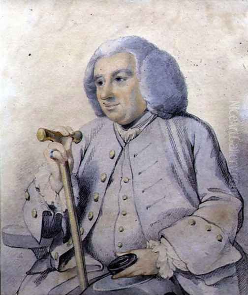 Sketch of the Portrait of Andrew Drummond (1688-1769) founder of the bank, killed at Culloden Oil Painting by Johann Zoffany