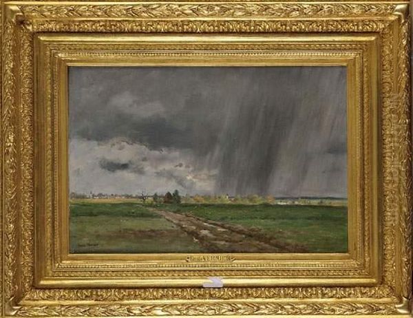 Effet De Pluie Dans La Campagne D'ecouen Oil Painting by Emile Louis Vernier