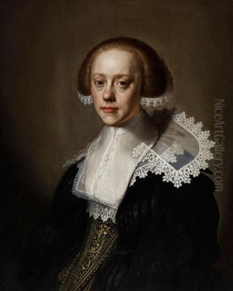 Portrait Einer Jungen Frau Oil Painting by Johannes Cornelisz. Verspronck