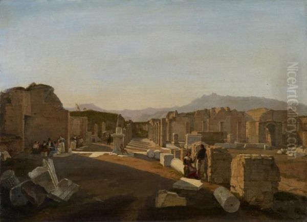 Sommertag In Den Ruinen Des Antiken Pompeji Oil Painting by Frans Vervloet