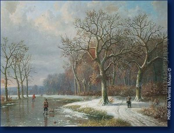 Paysage Hivernal Anime by Louis Pierre Verwee