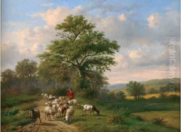 Troupeau Dans Un Paysage Oil Painting by Louis Pierre Verwee