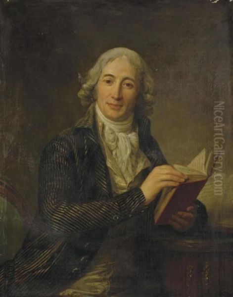 Portrait Du Ministre Etienne-louis-hector De Joly Oil Painting by Antoine Vestier