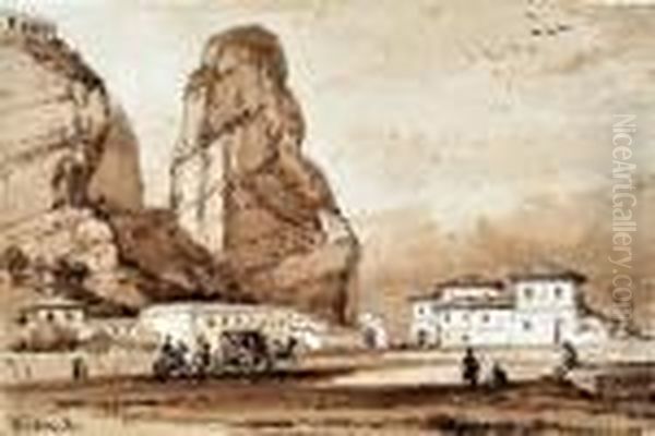 Terracina Oil Painting by Achille Vianelli