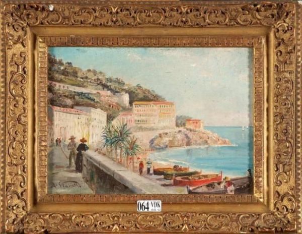 Cote Italienne Animee Oil Painting by Albert Vianelli