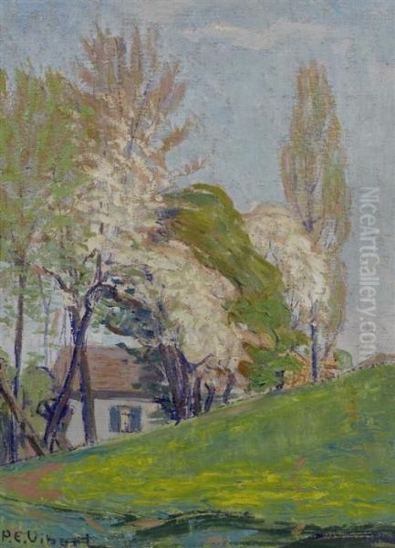 Mill In Spring. Oil Painting by Pierre Eugene Vibert