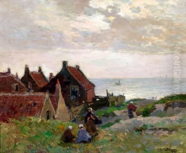 Visservrouwen In Het Duin Bij Het Dorp Scheveningen Oil Painting by Bernard, Ben Viegers