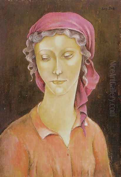 Bust of a Young Girl Oil Painting by Eugene Zak