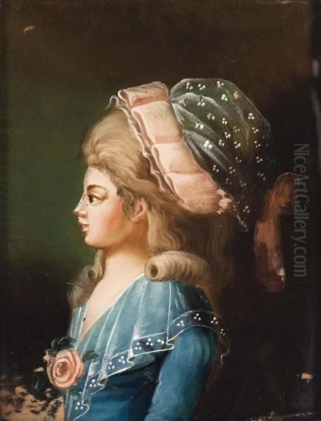 Portrait De Jeune Fille Au Chapeau Oil Painting by Elisabeth Vigee-Lebrun