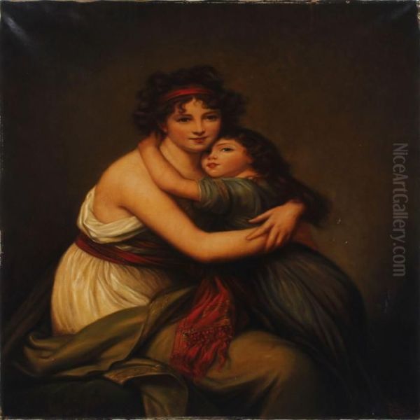 Selfportrait With Daughter Oil Painting by Elisabeth Vigee-Lebrun