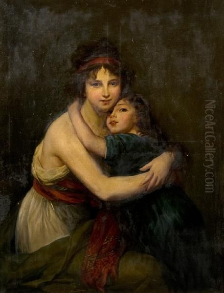 Mother And Daughter Oil Painting by Elisabeth Vigee-Lebrun