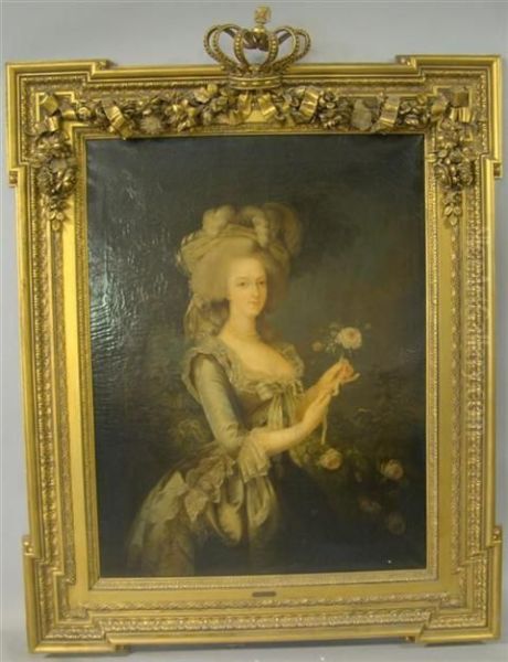 Portrait Of Marie Antoinette Oil Painting by Elisabeth Vigee-Lebrun