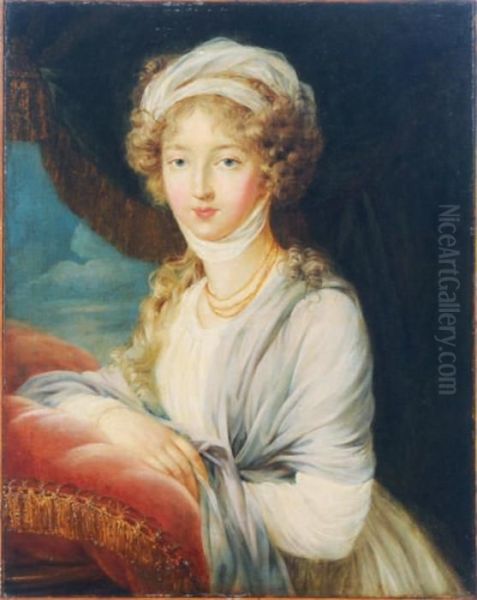 Portrait Of Grand Duchess 
Elisabeth Alexievna, Wife Of The Futureemperor Alexander I Of Russia Oil Painting by Elisabeth Vigee-Lebrun