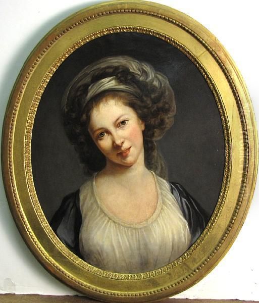 A Self Portrait Of The Artist Oil Painting by Elisabeth Vigee-Lebrun