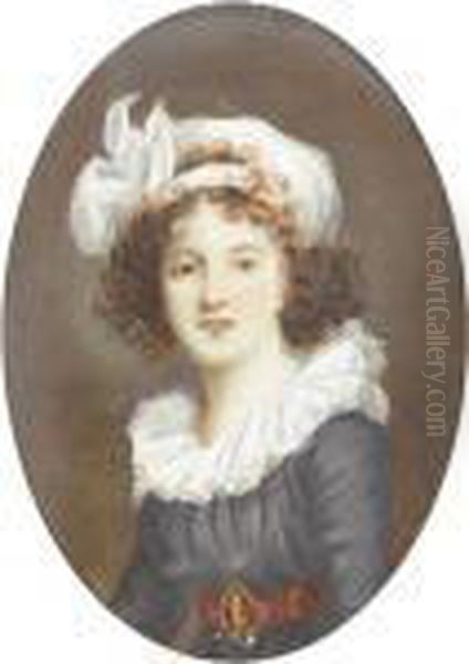 Portrait De Mme Vigee-lebrun Oil Painting by Elisabeth Vigee-Lebrun