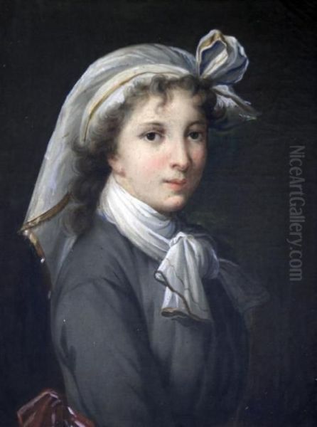 Portrait Of A Young Lady With Ribbon-tied Hair Oil Painting by Elisabeth Vigee-Lebrun