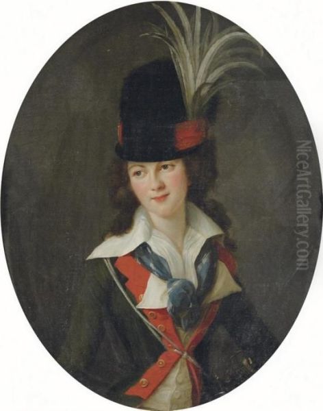 Portrait Of Victorienne Delphine
 Natalie De Rochechouart Mortemart,marquise De Rouge, Half-length, In 
Riding Habit Oil Painting by Elisabeth Vigee-Lebrun