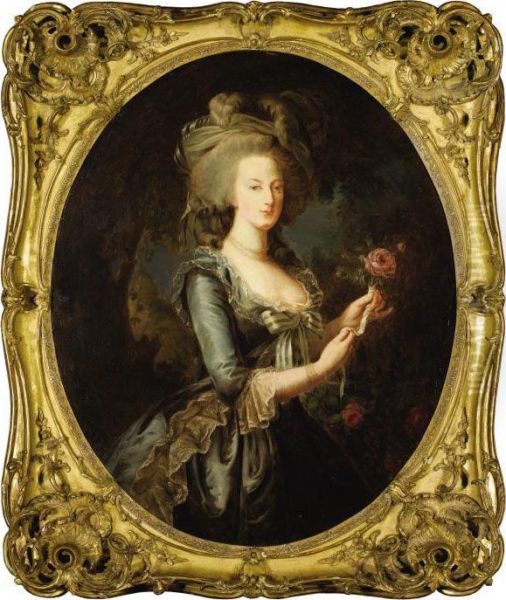 Marie Antoinette At Versailles Oil Painting by Elisabeth Vigee-Lebrun