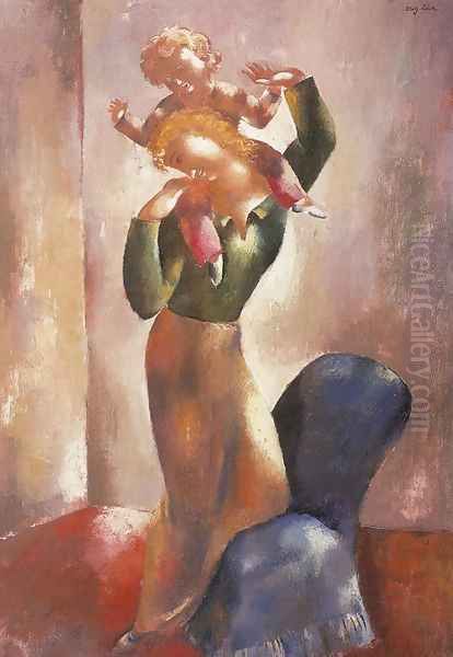 Woman with Child Oil Painting by Eugene Zak