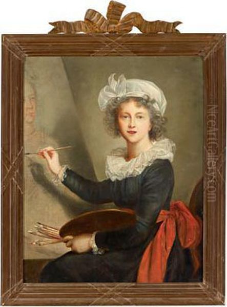 Selbstportrat Der Kunstlerin Oil Painting by Elisabeth Vigee-Lebrun