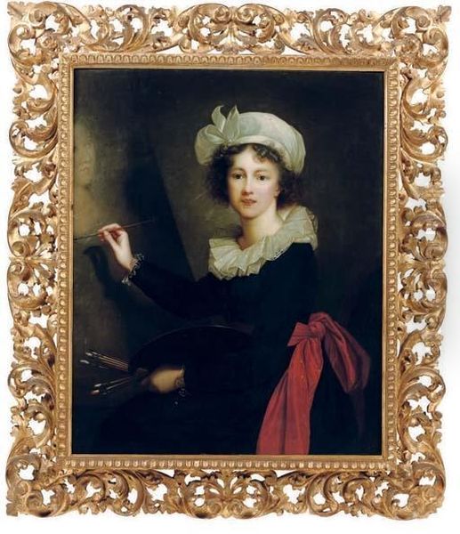 Portrait Of Marie Louise Elisabeth Vigee-lebrun At An Easel Oil Painting by Elisabeth Vigee-Lebrun