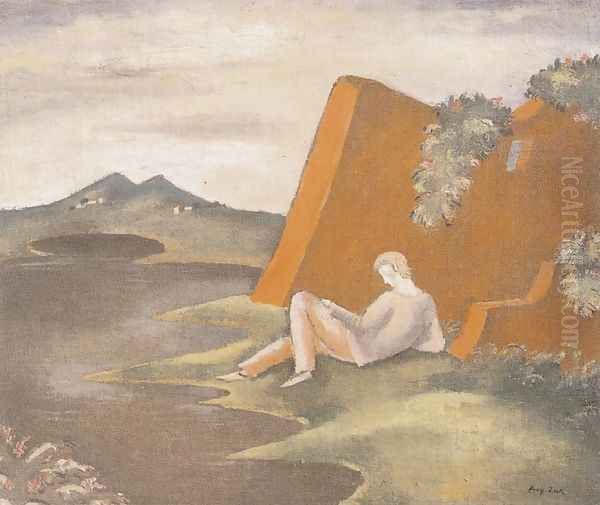 Idyll - Landscape with a Reclining Young Man Oil Painting by Eugene Zak